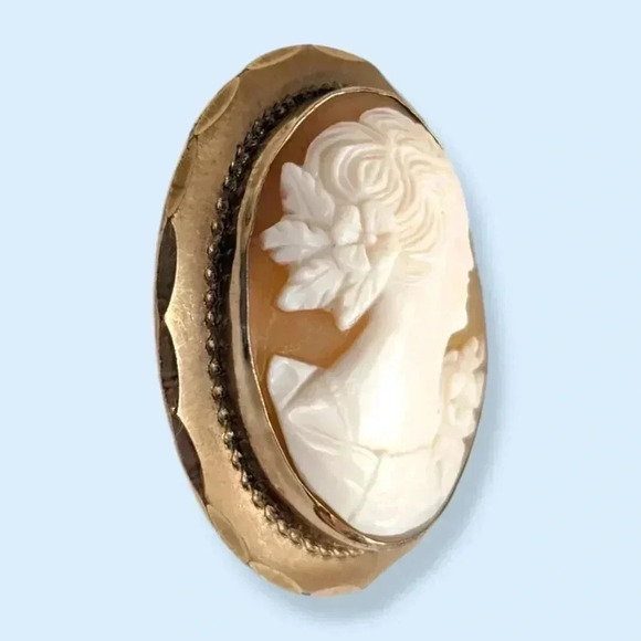 Vintage 12K GF Cameo Brooch - Picture 2 of 8